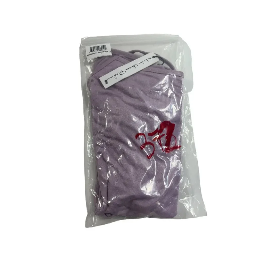 Monica Hansen Beachwear NWT Vintage Chic Violet Suede Strap One‎ Piece Swimsuit